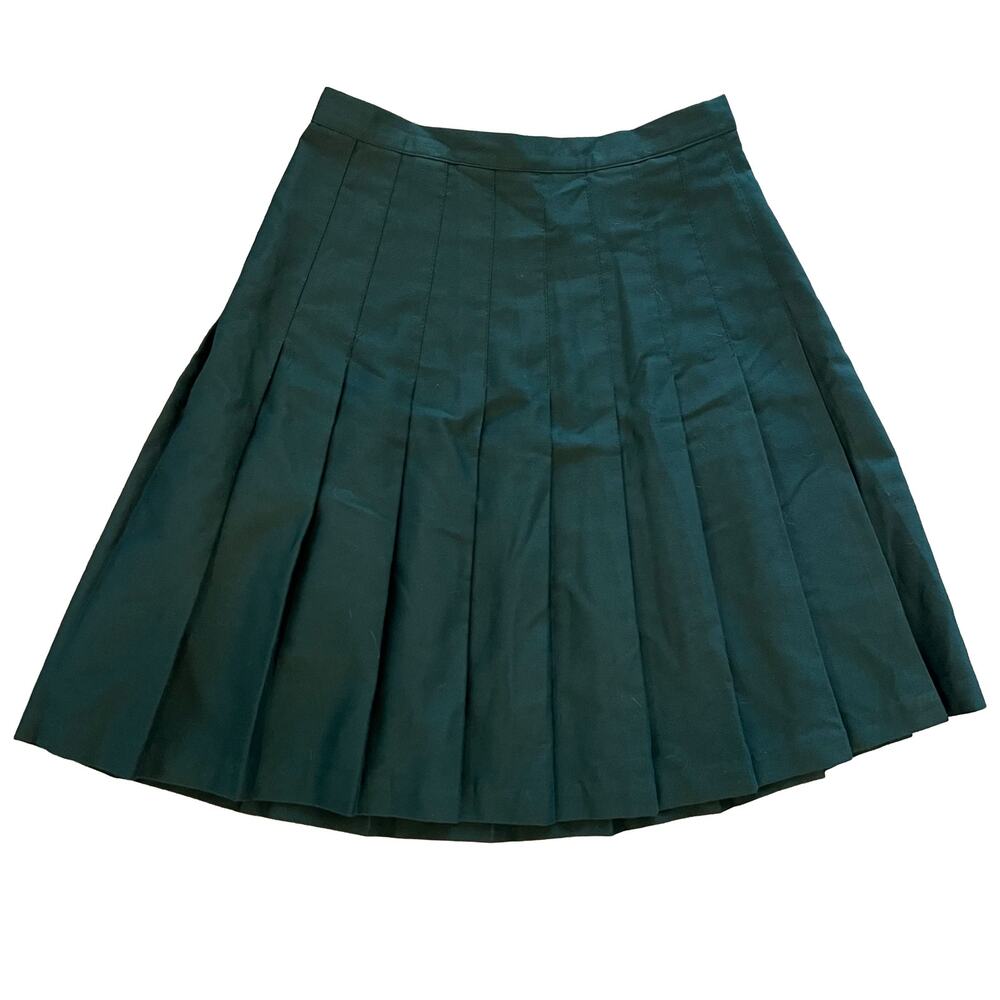 Christy Girl Vintage Pleated Skirt Sz 12 Forest Green Dark Academia Preppy Midi